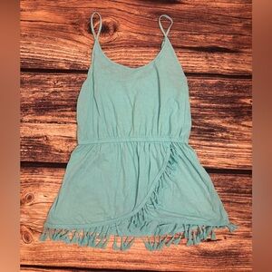 Victoria’s Secret Teal Tiffany Blue Turquoise Swim Cover Up Tassel Dress Medium